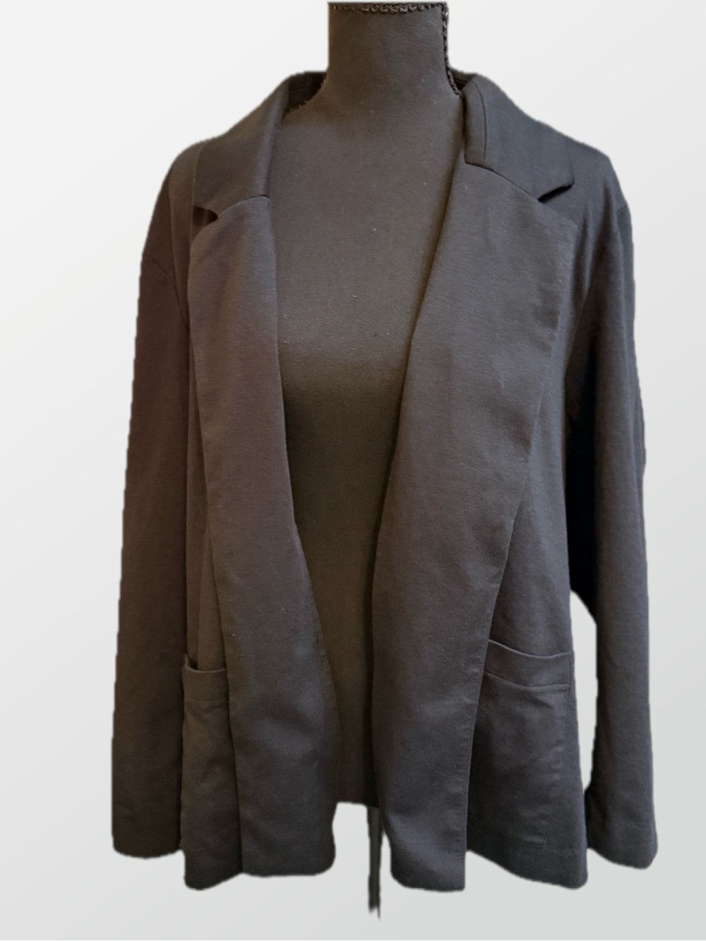Eileen Fisher Organic Cotton Blend Open-Front Blazer Size XL